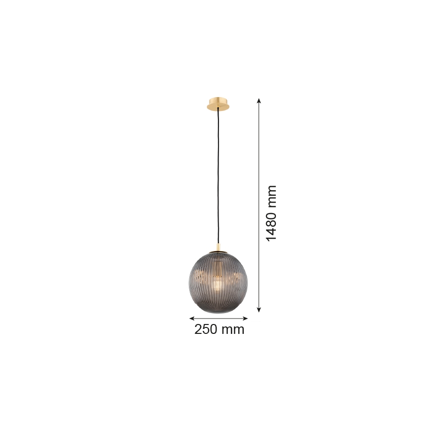 Argon 8513 - Κρεμαστό φωτιστικό οροφής PALOMA 1xE27/15W/230V διάμετρος 25 cm χρυσαφί/μαύρο