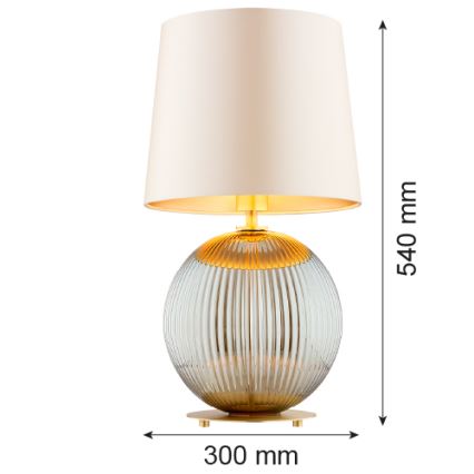 Argon 8530 - Eπιτραπέζια λάμπα HAMILTON 1xE27/15W/230V 54 cm κρεμ/γκρι