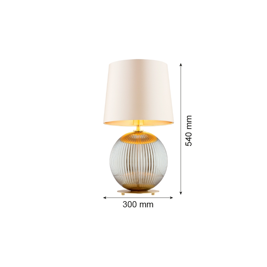 Argon 8530 - Eπιτραπέζια λάμπα HAMILTON 1xE27/15W/230V 54 cm κρεμ/γκρι