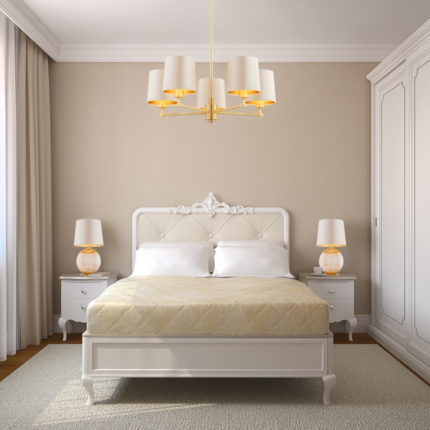 Argon 8535 - Eπιτραπέζια λάμπα HAMILTON 1xE27/15W/230V 54 cm κρεμ/μπεζ