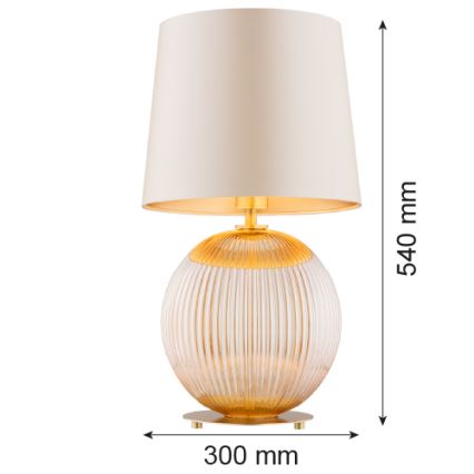 Argon 8535 - Eπιτραπέζια λάμπα HAMILTON 1xE27/15W/230V 54 cm κρεμ/μπεζ