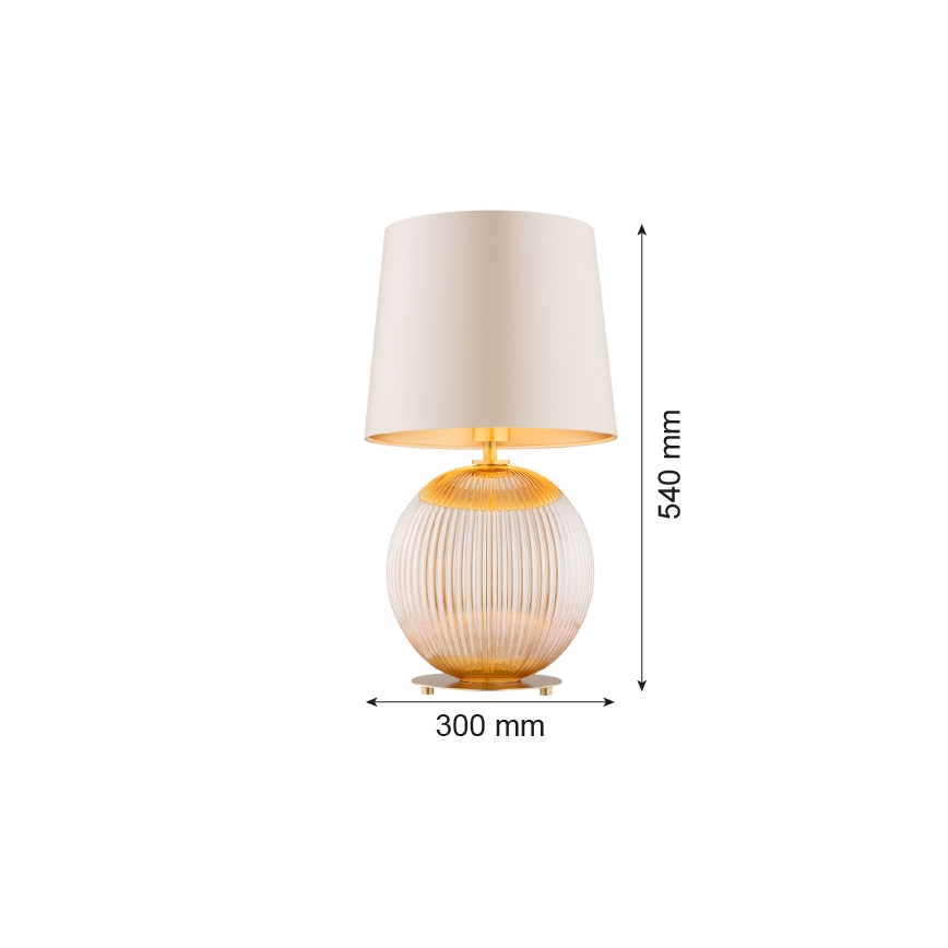 Argon 8535 - Eπιτραπέζια λάμπα HAMILTON 1xE27/15W/230V 54 cm κρεμ/μπεζ