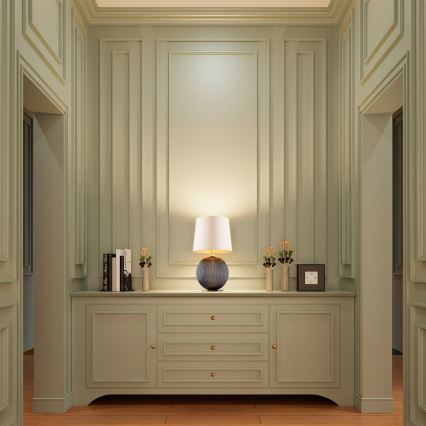 Argon 8538 - Eπιτραπέζια λάμπα HAMILTON 1xE27/15W/230V 54 cm κρεμ/μαύρο