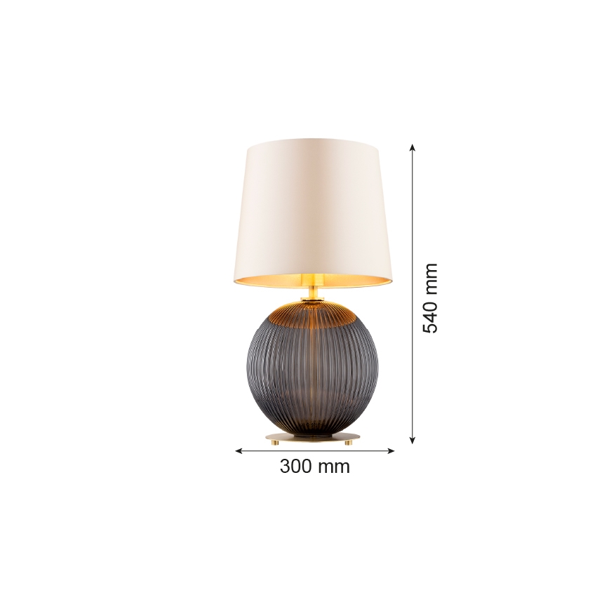 Argon 8538 - Eπιτραπέζια λάμπα HAMILTON 1xE27/15W/230V 54 cm κρεμ/μαύρο