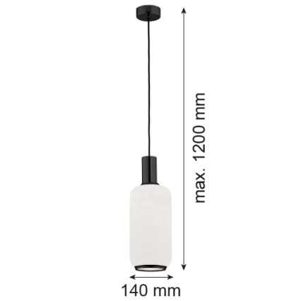 Argon 8563 - Κρεμαστό φωτιστικό οροφής SAGUNTO PLUS 1xE27/15W/230V διάμετρος 14 cm μαύρο