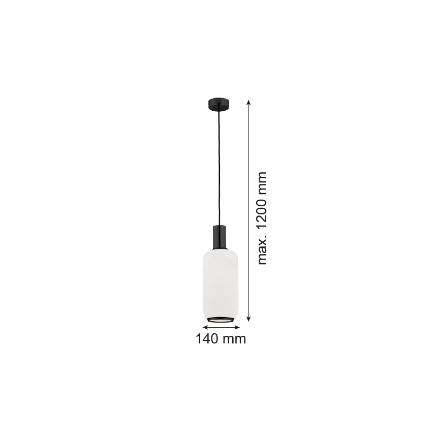 Argon 8563 - Κρεμαστό φωτιστικό οροφής SAGUNTO PLUS 1xE27/15W/230V διάμετρος 14 cm μαύρο