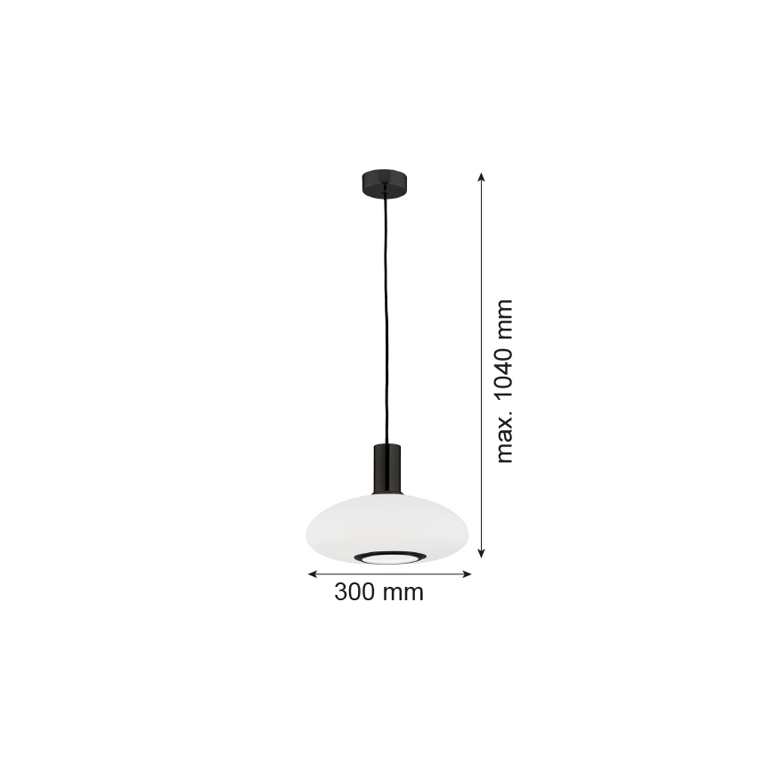 Argon 8565 -  Κρεμαστό φωτιστικό οροφής SAGUNTO PLUS 1xE27/15W/230V διάμετρος 30 cm μαύρο
