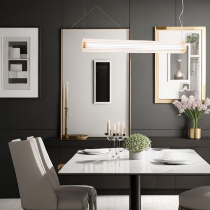 Argon 8624 -  Κρεμαστό φωτιστικό οροφής LED HAMPTON LED/90W/230V 3000K 120 cm ορείχαλκος