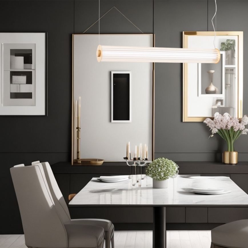 Argon 8624 -  Κρεμαστό φωτιστικό οροφής LED HAMPTON LED/90W/230V 3000K 120 cm ορείχαλκος