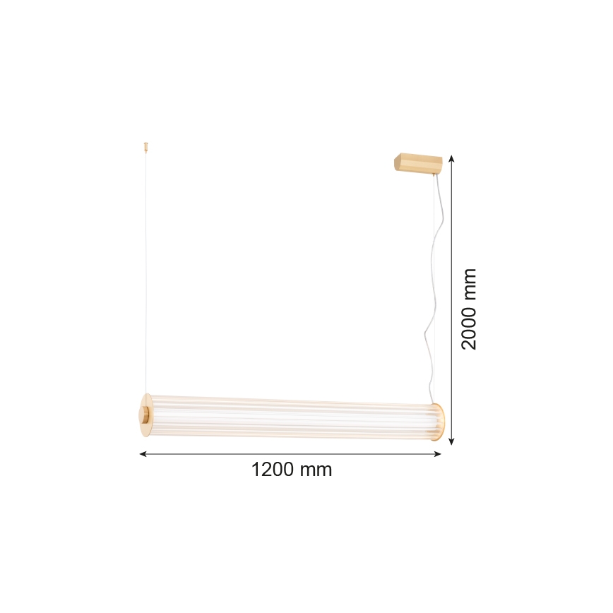 Argon 8624 -  Κρεμαστό φωτιστικό οροφής LED HAMPTON LED/90W/230V 3000K 120 cm ορείχαλκος