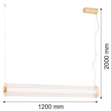 Argon 8624 -  Κρεμαστό φωτιστικό οροφής LED HAMPTON LED/90W/230V 3000K 120 cm ορείχαλκος