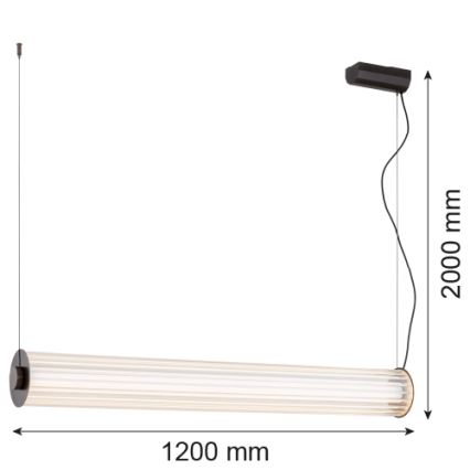 Argon 8625 -  Κρεμαστό φωτιστικό οροφής LED HAMPTON LED/90W/230V 3000K 120 cm μαύρο