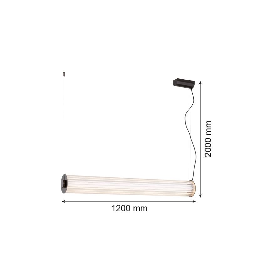 Argon 8625 -  Κρεμαστό φωτιστικό οροφής LED HAMPTON LED/90W/230V 3000K 120 cm μαύρο