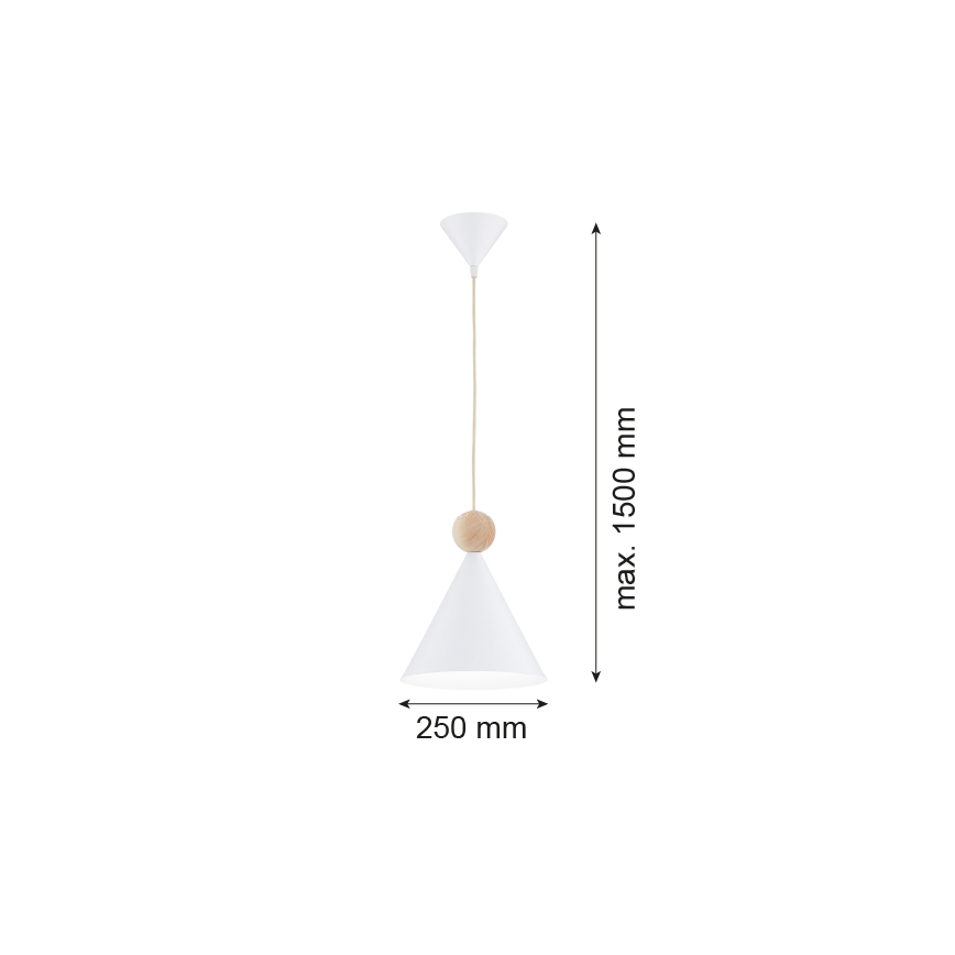 Argon 8629 - Κρεμαστό φωτιστικό οροφής KEGEL 1xE27/15W/230V λευκό