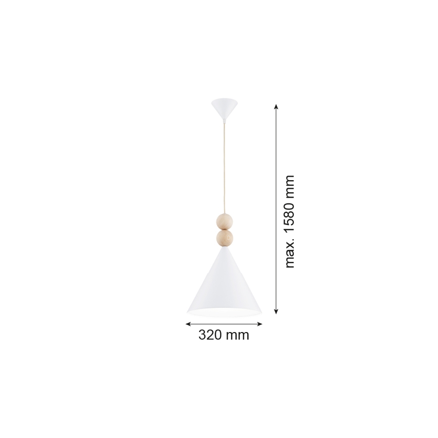 Argon 8632 - Κρεμαστό φωτιστικό οροφής KEGEL 1xE27/15W/230V λευκό