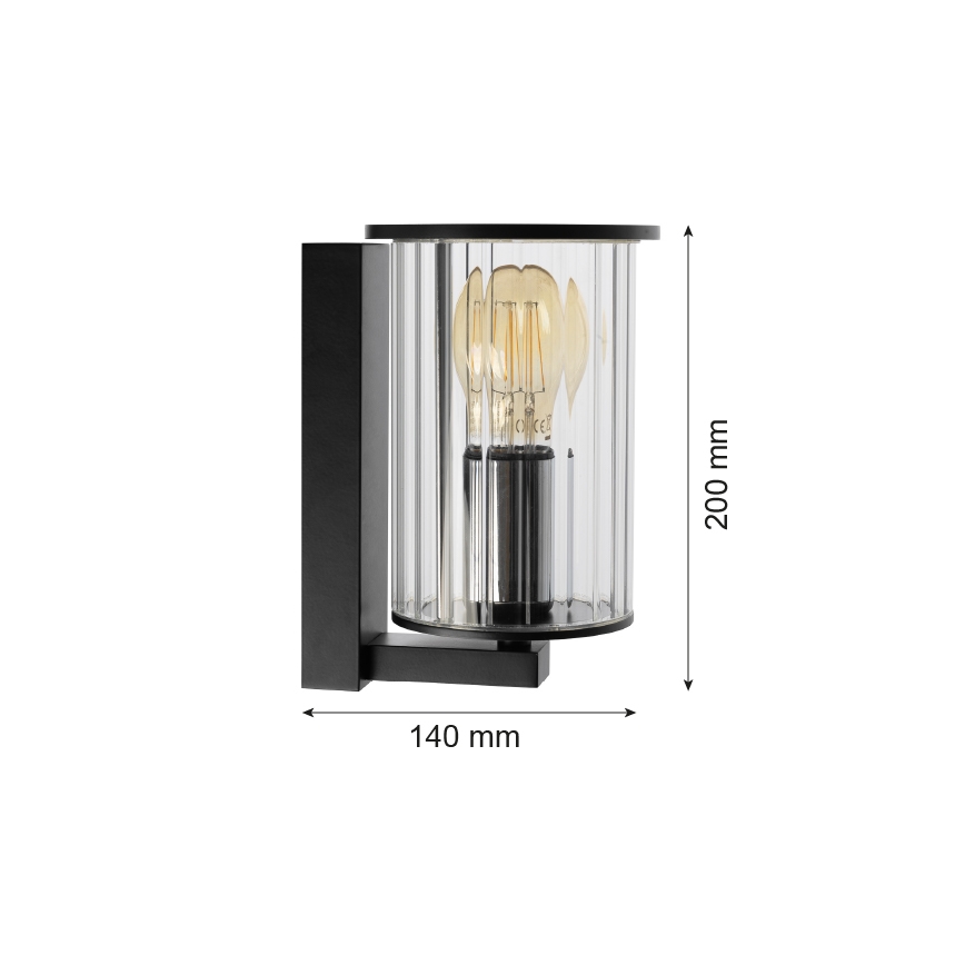 Argon 8748 - Επιτοίχιο φωτιστικό εξωτερικού χώρου NORFOLK 1xE27/15W/230V IP44 μαύρο