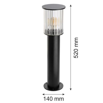 Argon 8749 - Λάμπα εξωτερικού χώρου NORFOLK 1xE27/15W/230V IP44 52cm μαύρο