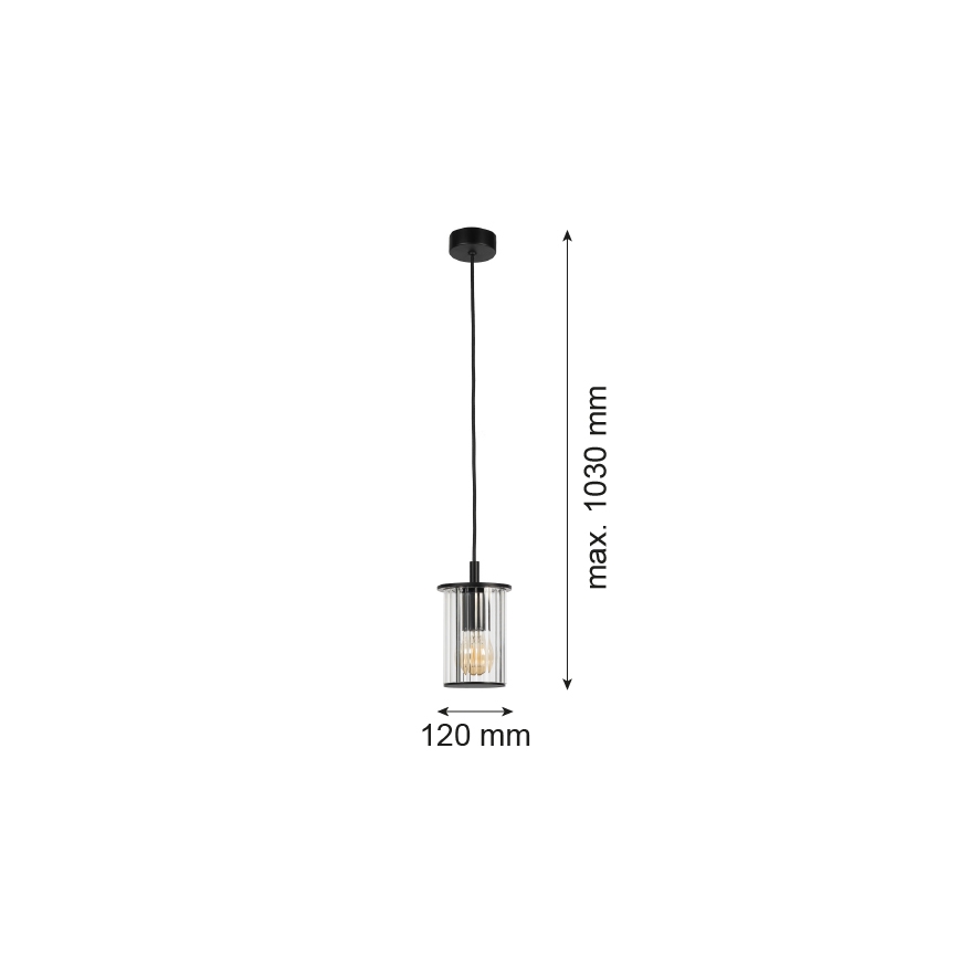 Argon 8751 - Κρεμαστό φωτιστικό οροφής εξωτερικού χώρου NORFOLK 1xE27/15W/230V IP44 μαύρο