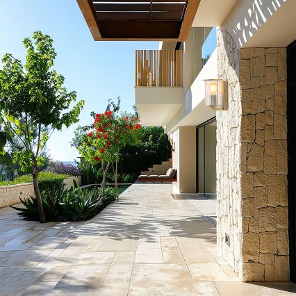 Argon 8752 - Επιτοίχιο φωτιστικό εξωτερικού χώρου NORFOLK 1xE27/15W/230V IP44 χρυσό