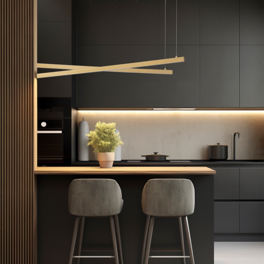 Argon 8839 -  Κρεμαστό φωτιστικό οροφής LED MIAMI LED/74W/230V 3000K χρυσό