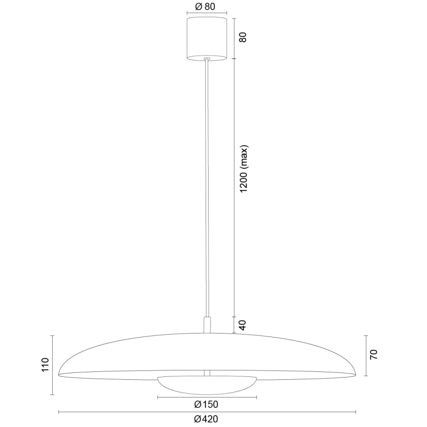 Argon 8868 - Κρεμαστό φωτιστικό με καλώδιο BOLTON LED/12,5W/230V 3000K μαύρο