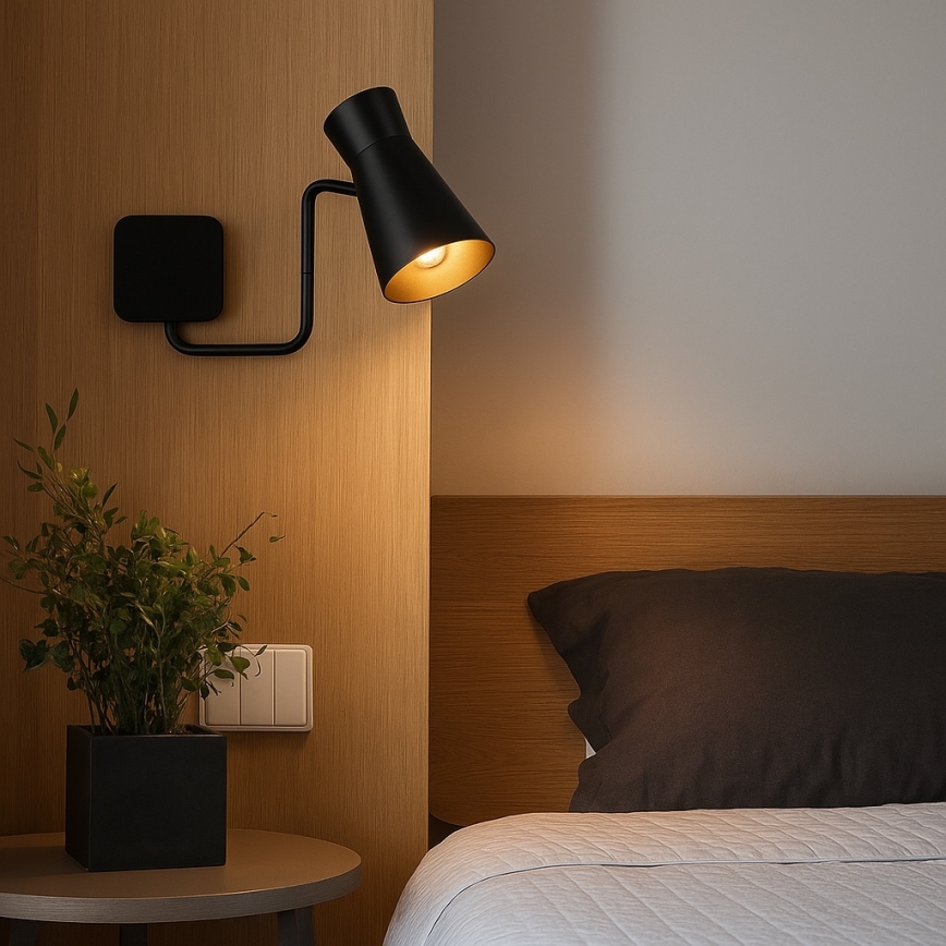 Argon 8880 - Επιτοίχιο φωτιστικό LORD 1xE14/7W/230V μαύρο