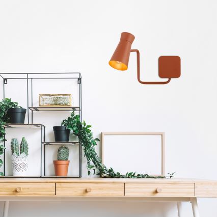 Argon 8882 - Επιτοίχιο φωτιστικό LORD 1xE14/7W/230V, τερακότα