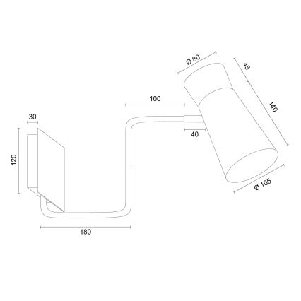 Argon 8883 - Επιτοίχιο φωτιστικό LORD 1xE14/7W/230V γκρι