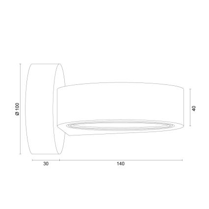 Argon 8900 - Επιτοίχιο φωτιστικό LOTUS 1xGX53/12W/230V, μαύρο