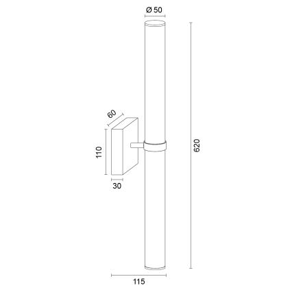 Argon 8925 - Φωτιστικό μπάνιου για καθρέφτη BATUMI LED/24W/230V 3000K IP44 γυαλιστερό χρώμιο