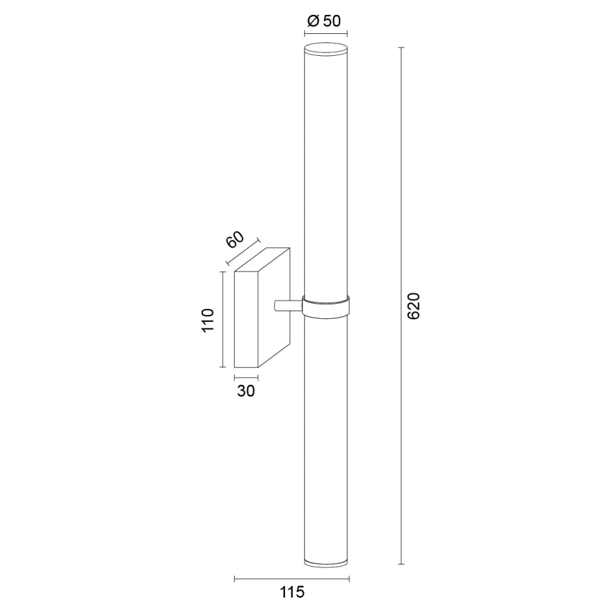 Argon 8925 - Φωτιστικό μπάνιου για καθρέφτη BATUMI LED/24W/230V 3000K IP44 γυαλιστερό χρώμιο