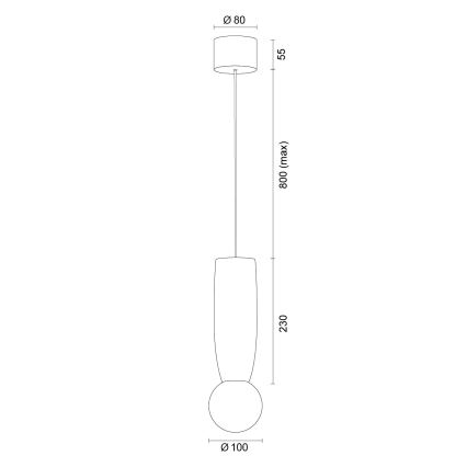 Argon 8937 - Κρεμαστό φωτιστικό με καλώδιο BOLL 1xG9/6W/230V μπλε