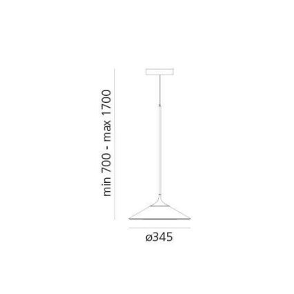 Artemide 0352030A - Led Dimmable κρεμαστό φωτιστικό οροφής ORSA LED/20W/230V 3000K διάμετρος 24,5 cm