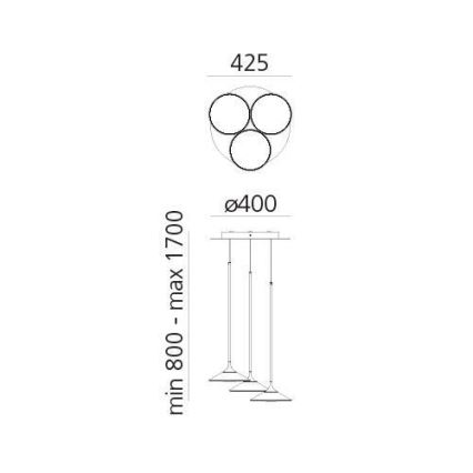 Artemide 0353030A - Led Dimmable κρεμαστό φωτιστικό οροφής ORSA CLUSTER LED/22W/230V 3000K