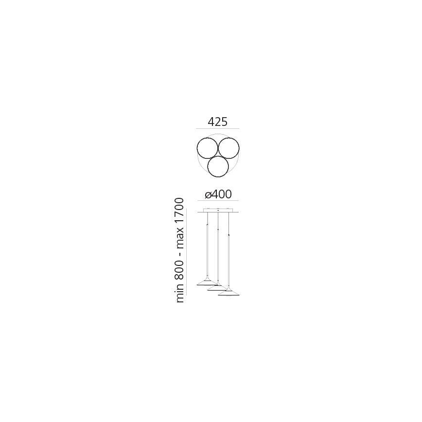 Artemide 0353030A - Led Dimmable κρεμαστό φωτιστικό οροφής ORSA CLUSTER LED/22W/230V 3000K