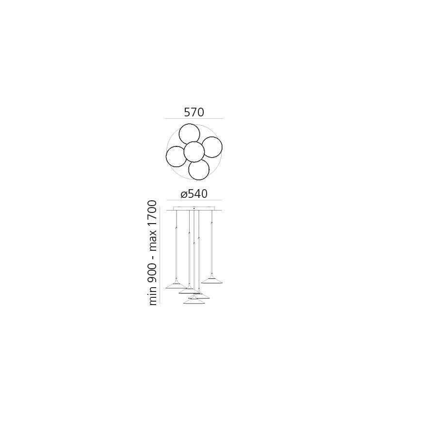 Artemide 0355030A - Led Dimmable κρεμαστό φωτιστικό οροφής ORSA CLUSTER LED/37W/230V 3000K