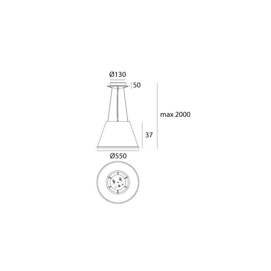 Artemide 1124020A - Κρεμαστό φωτιστικό οροφής CHOOSE MEGA 3xE27/12W/230V διάμετρος 55 cm μπεζ