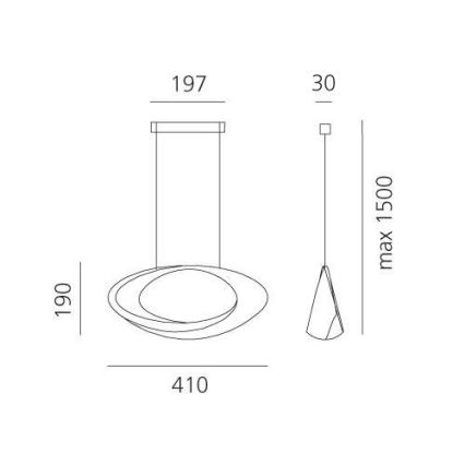 Artemide 1182010A - Led Dimmable κρεμαστό φωτιστικό οροφής CABILDO LED/44W/230V 3000K