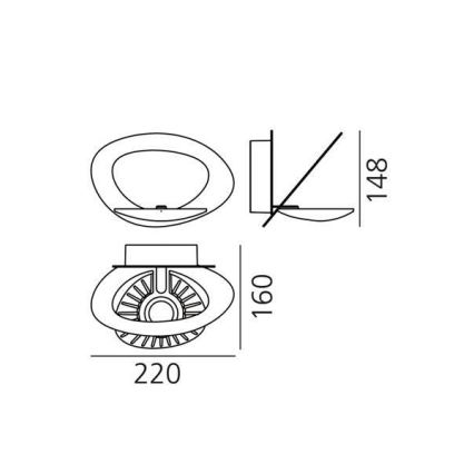 Artemide 1248010A - Επιτοίχιο φωτιστικό dimming LED PIRCE LED/27W/230V 3000K λευκό