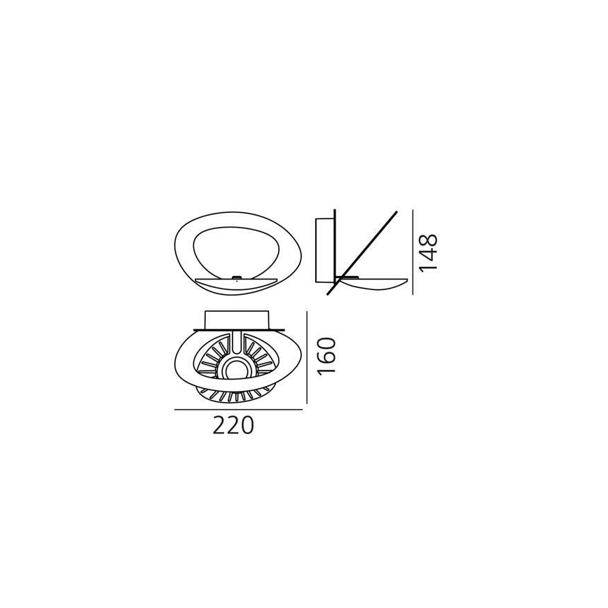 Artemide 1248020A - Επιτοίχιο φωτιστικό dimming LED PIRCE LED/27W/230V 3000K χρυσό
