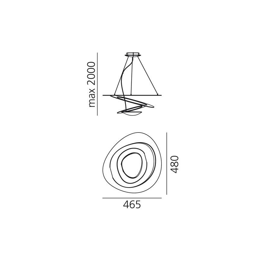 Artemide 1249020A - Led Dimmable κρεμαστό φωτιστικό οροφής PIRCE LED/27W/230V 3000K χρυσό