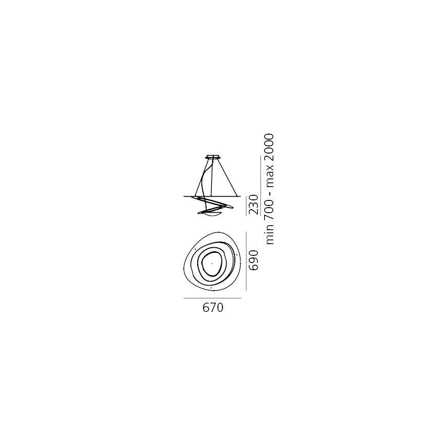 Artemide 1256110A - Led Dimmable κρεμαστό φωτιστικό οροφής PIRCE LED/44W/230V 3000K λευκό
