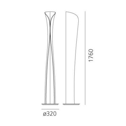 Artemide 1361020A - Επιδαπέδια λάμπα LED CADMO LED/44W/230V + 1xGU10/10W/230V λευκό