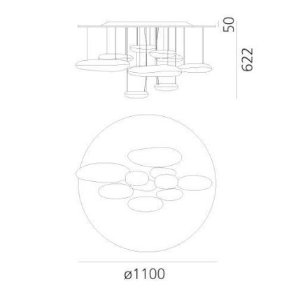 Artemide 1366110A - Πλαφονιέρα οροφής ντιμαριζόμενη LED MERCURY LED/58W/230V 3000K
