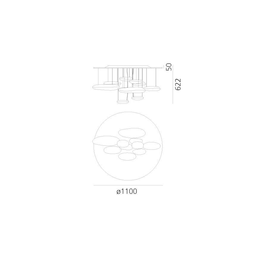 Artemide 1366110A - Πλαφονιέρα οροφής ντιμαριζόμενη LED MERCURY LED/58W/230V 3000K