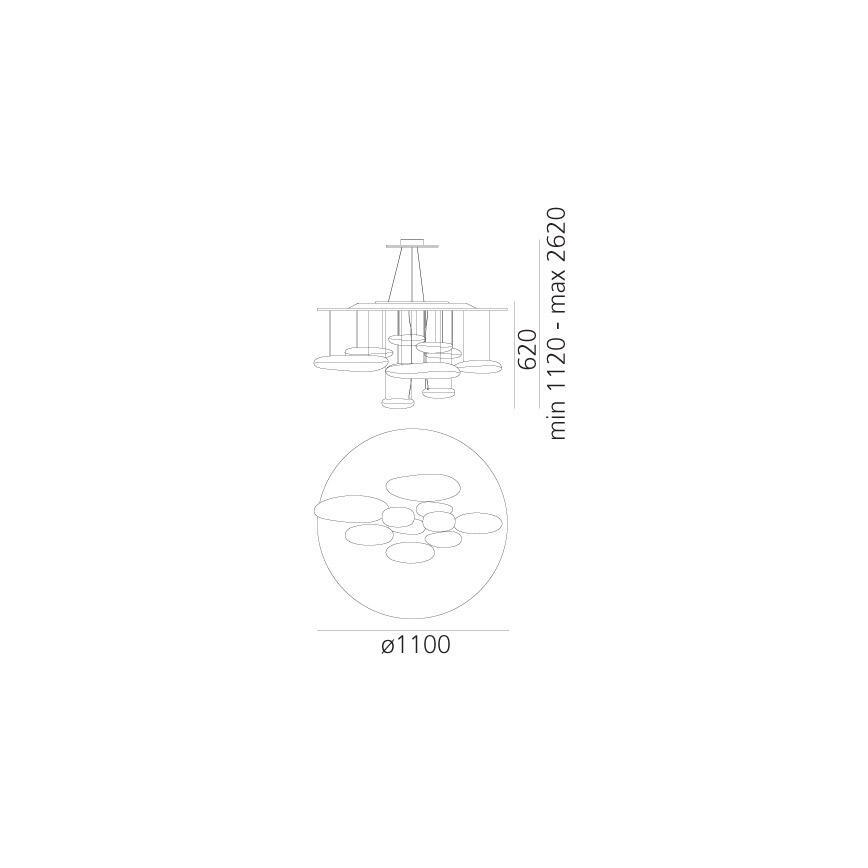 Artemide 1367110A - Led Dimmable κρεμαστό φωτιστικό οροφής MERCURY LED/58W/230V 3000K