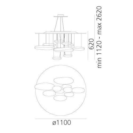 Artemide 1367110A - Led Dimmable κρεμαστό φωτιστικό οροφής MERCURY LED/58W/230V 3000K