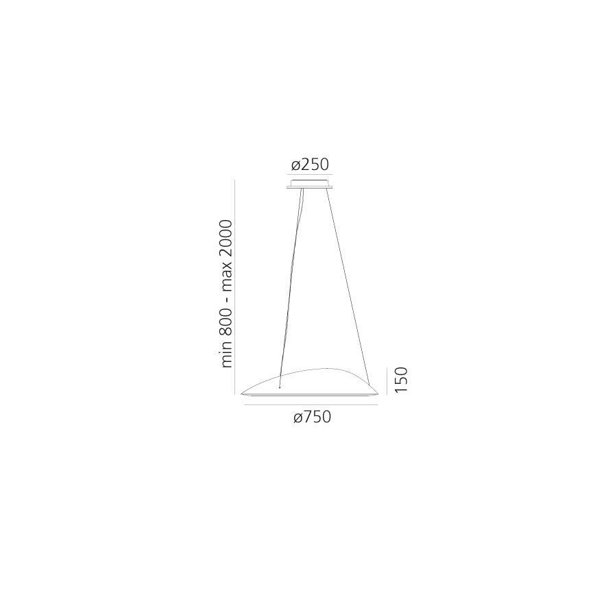 Artemide 1401010APP - Led Dimmable κρεμαστό φωτιστικό οροφής AMELUNA LED/41W/230V 3000K