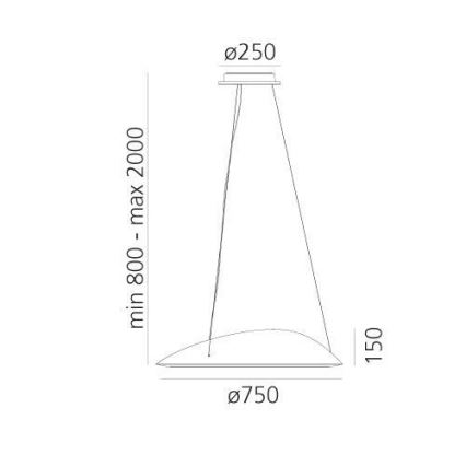Artemide 1401010APP - Led Dimmable κρεμαστό φωτιστικό οροφής AMELUNA LED/41W/230V 3000K