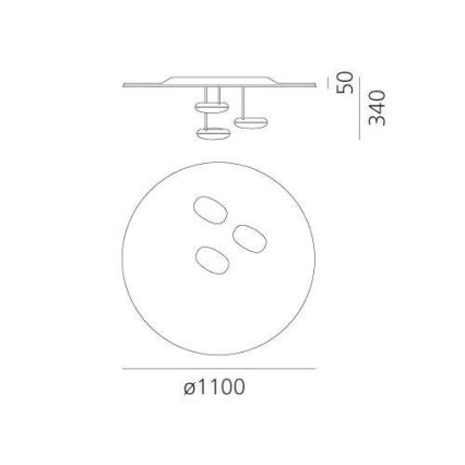 Artemide 1474110A - LED Dimmable φωτιστικό οροφής DROPLET LED/87W/230V 3000K